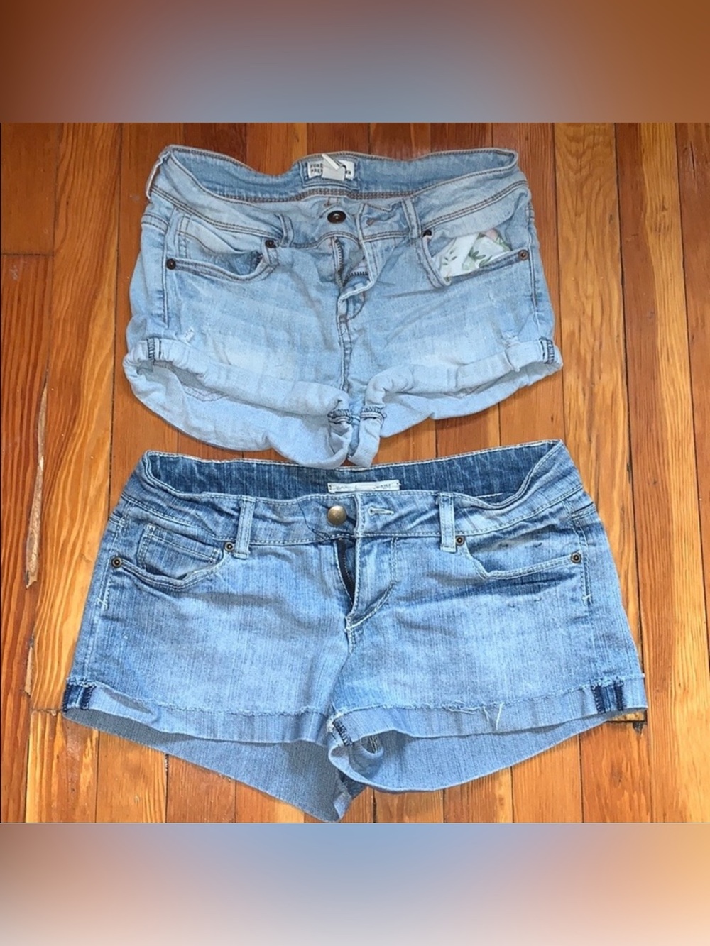 Forever 21 Light Blue Denim Jean Shorts Duo